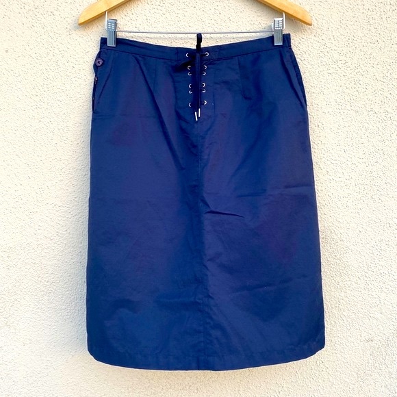 THE LIMITED skirt A-line corset back women’s lace up back navy blue business 4 - Picture 6 of 14